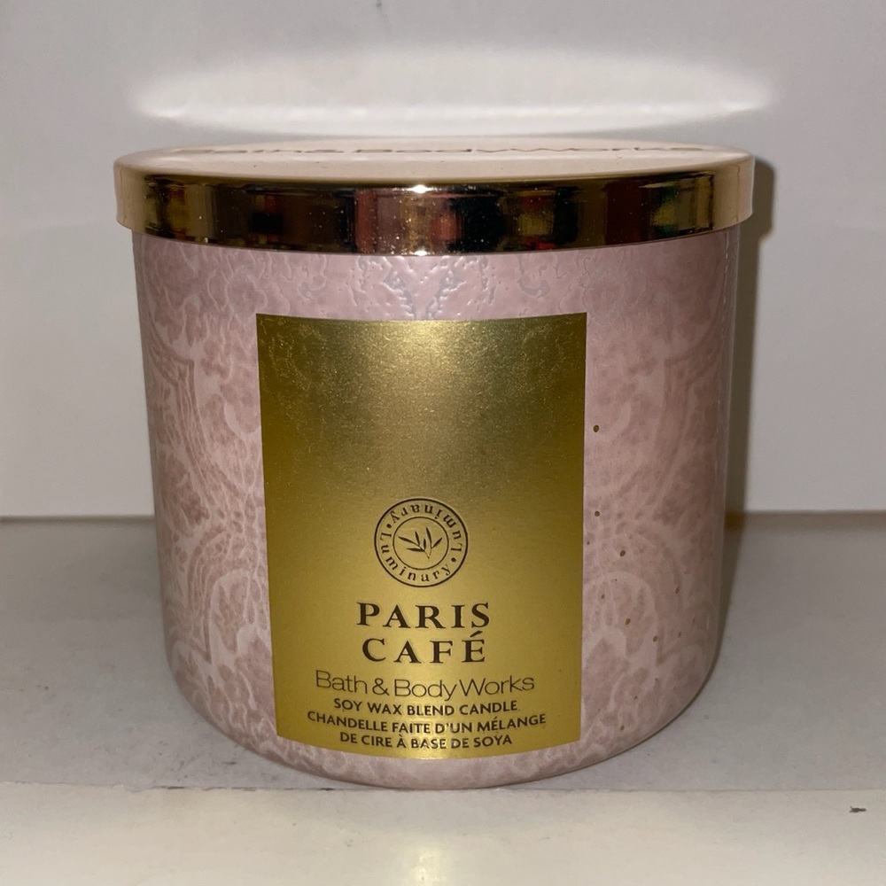 Bath & Body Works Paris Cafe Scented Candle 3 Wick Luminary Discontinued New